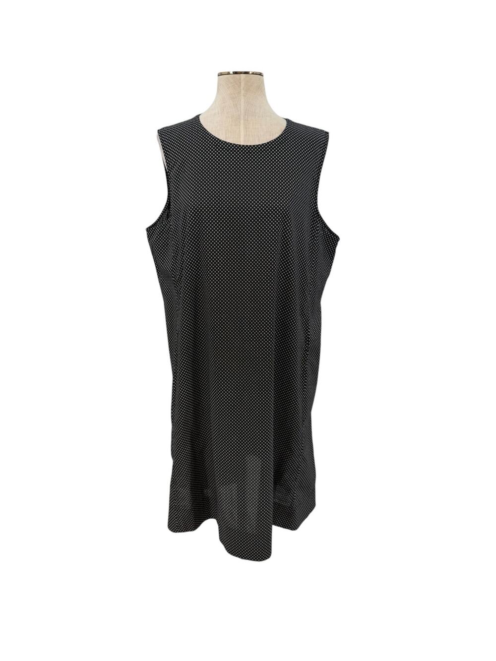 Eileen Fisher Geometric Print Sleeveless Shift Dress Black White Size Large